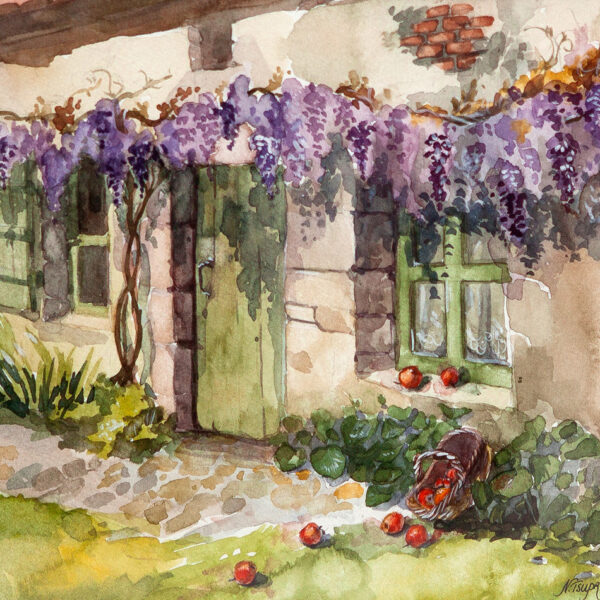 Country house with wisteria