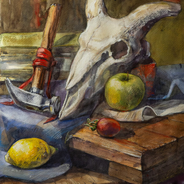 Skull with a hammer